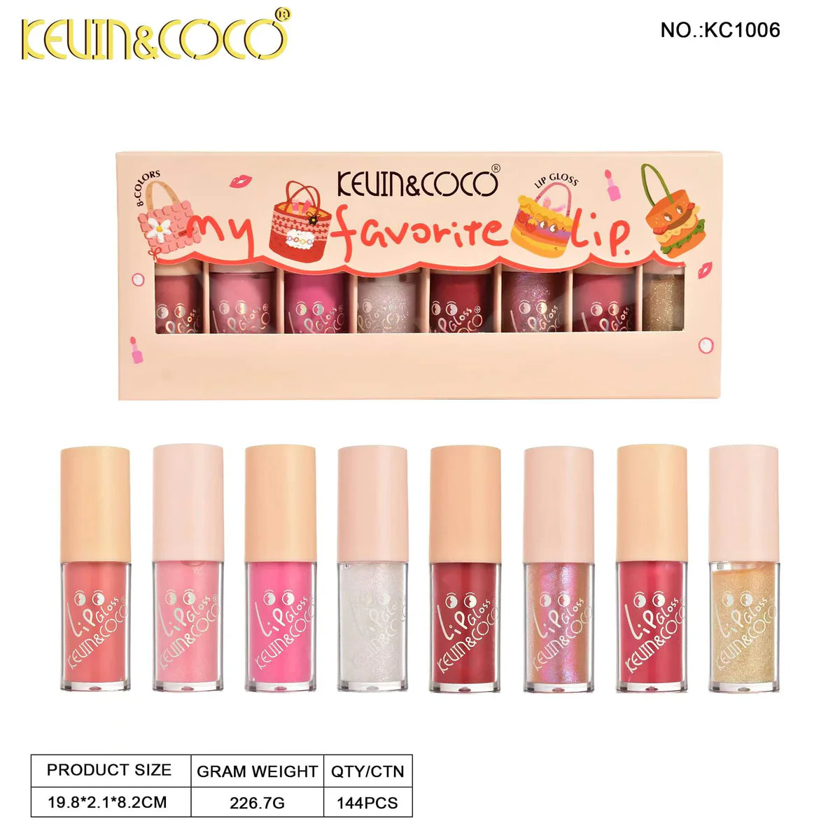 Lips-Flavor Wonderland 8pc Lip Glaze (KC1006)