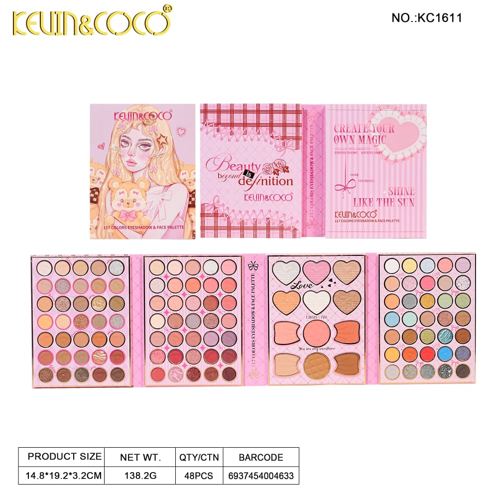 Face-Teddy Bear Girl Eyeshadow Palette 4pc Bundle Wholesale (KC1611)