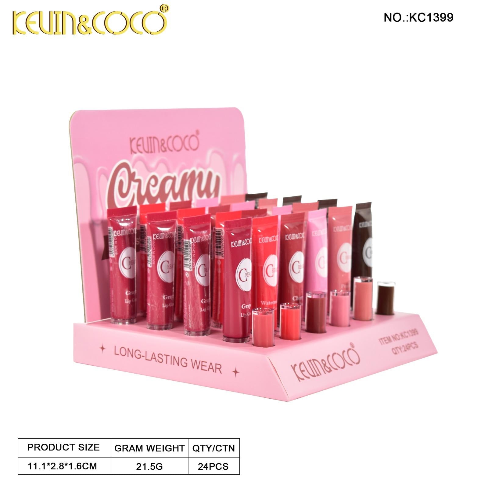 Lips-Creamy Stain Kiss Lip Gloss Retail (KC1399)