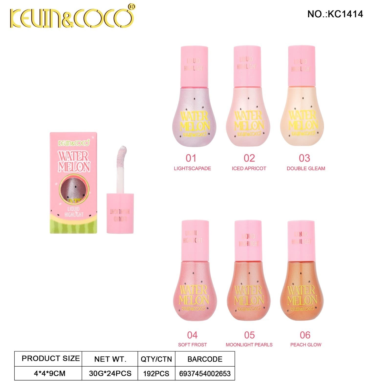 Face-Watermelon Collection Liquid Highlight Retail (KC1414)