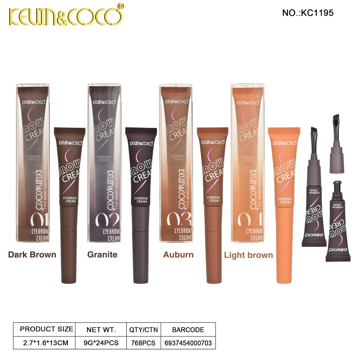 Eyebrows-Long Wear Hydrating Brow Gel (KC1195) Display Wholesale
