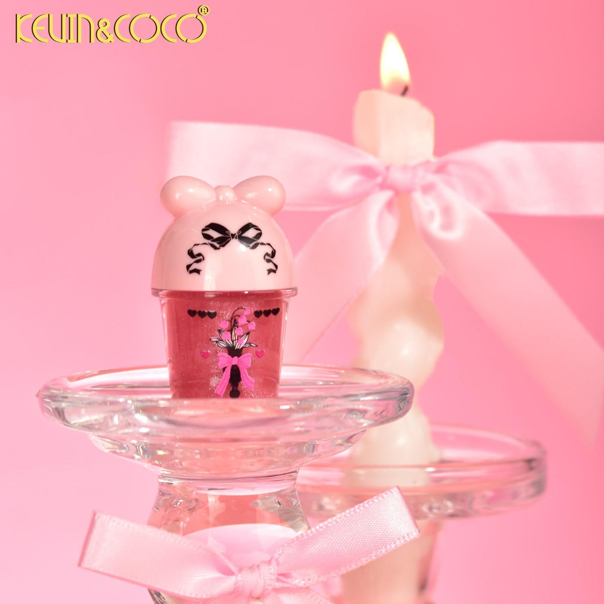 Lips-Pink Ribbon Lip Gloss Retail (KC1162) | Kevin and Coco.