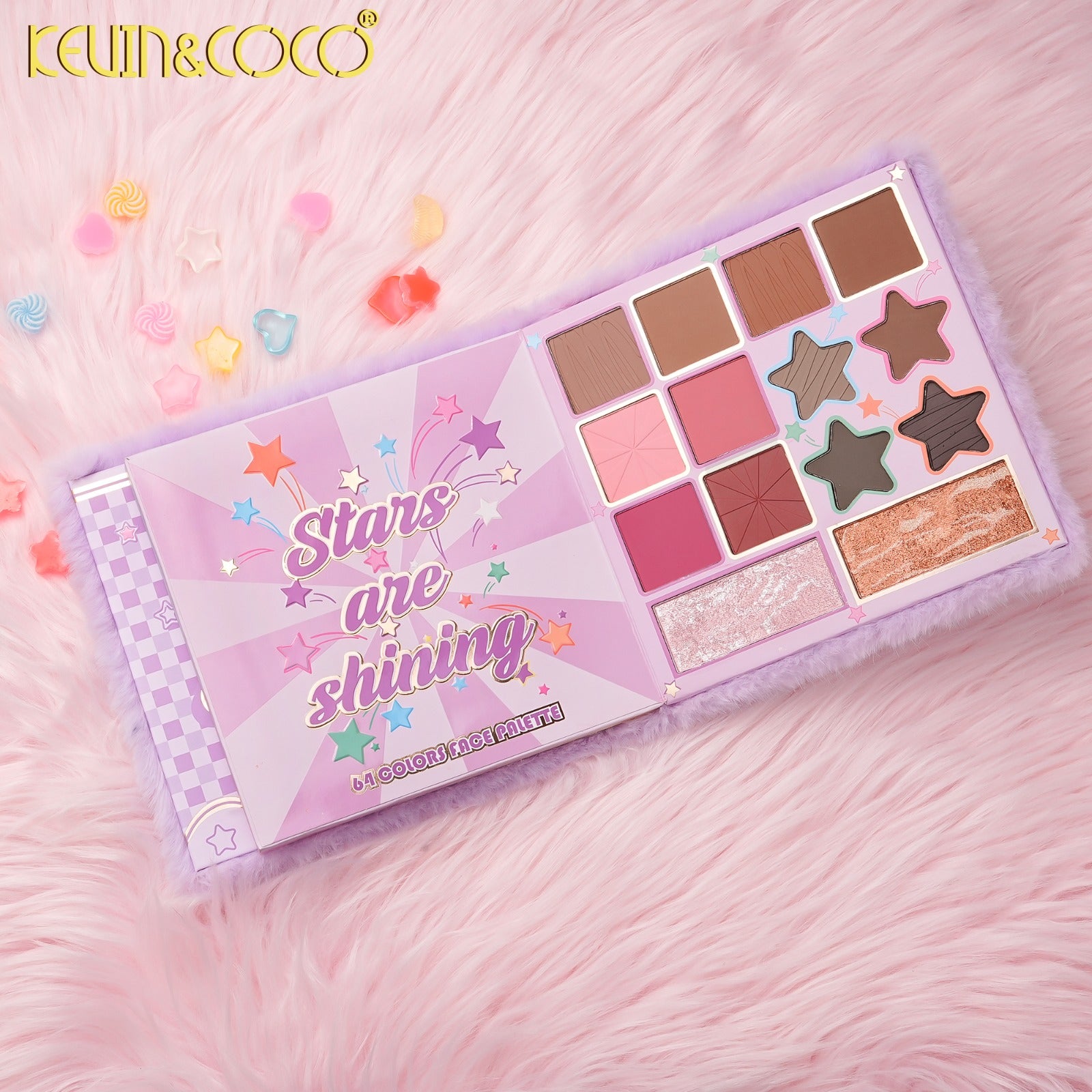 Eyes-Plush Star 64 Colors Eyeshadow Palette Retail (KC1634)