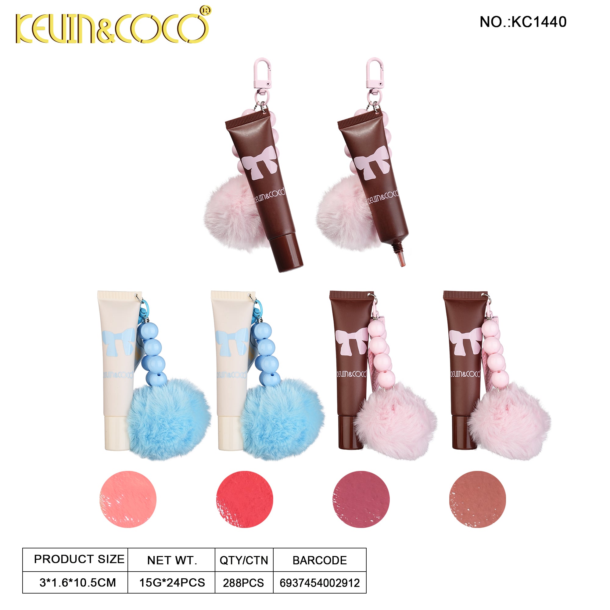 Face-Big Kid Liquid Blush With Pom Pom Keychain Retail (KC1440)