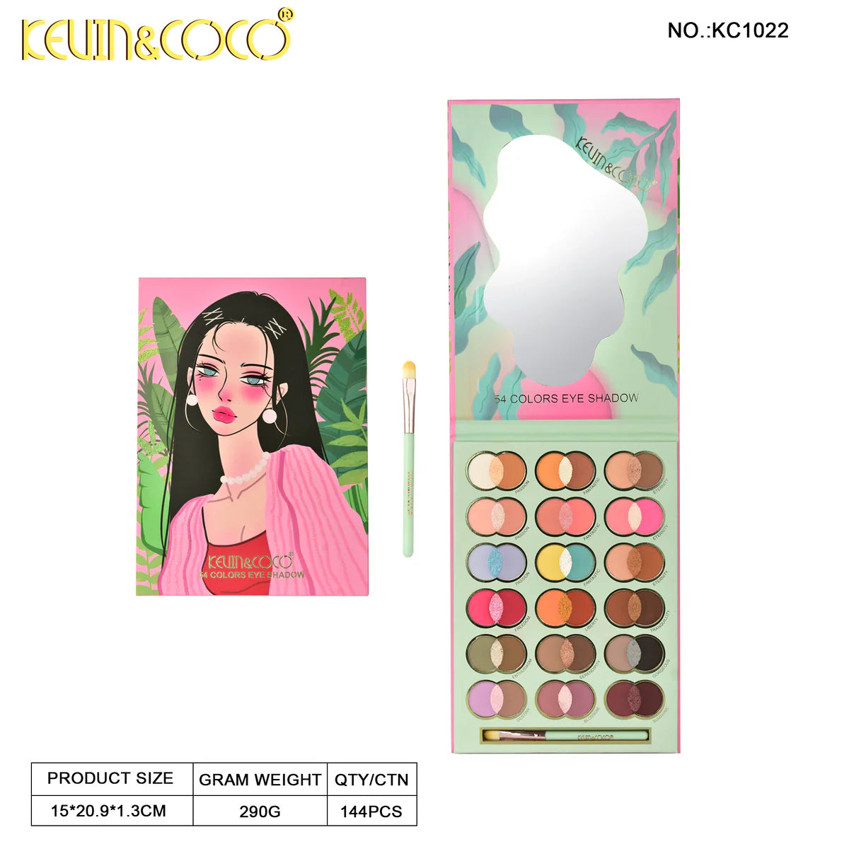 Eyes-Melody Breeze 54-Color Eyeshadow Palette (KC1022, KC1023, KC1024)