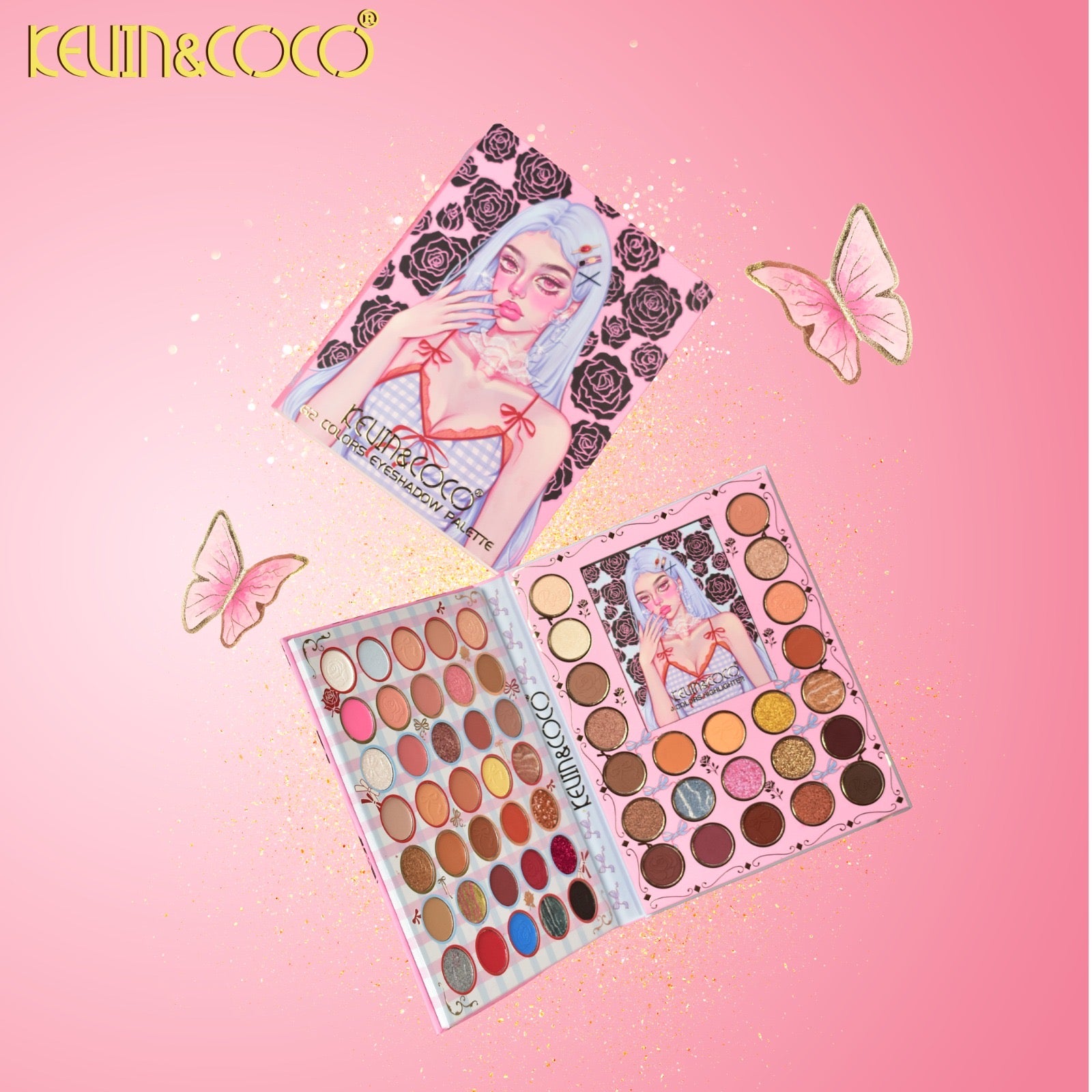 Face-Black Roses 72-Color Eyeshadow Palette Book  (KC1267)