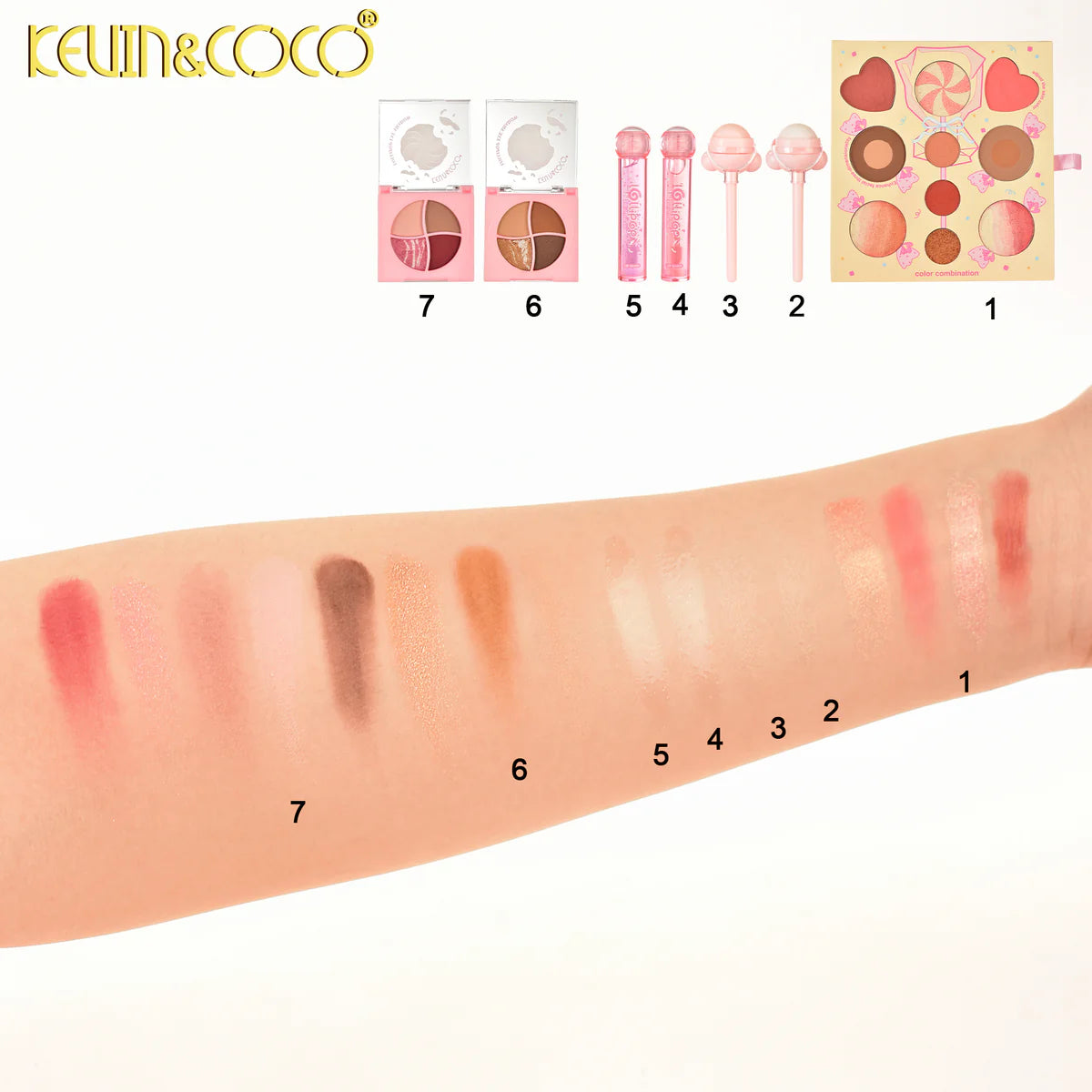 Face-Sweet Bubble All In One Lip & Cheek Makeup Set 4pc Bundle Wholesale (KC1186)