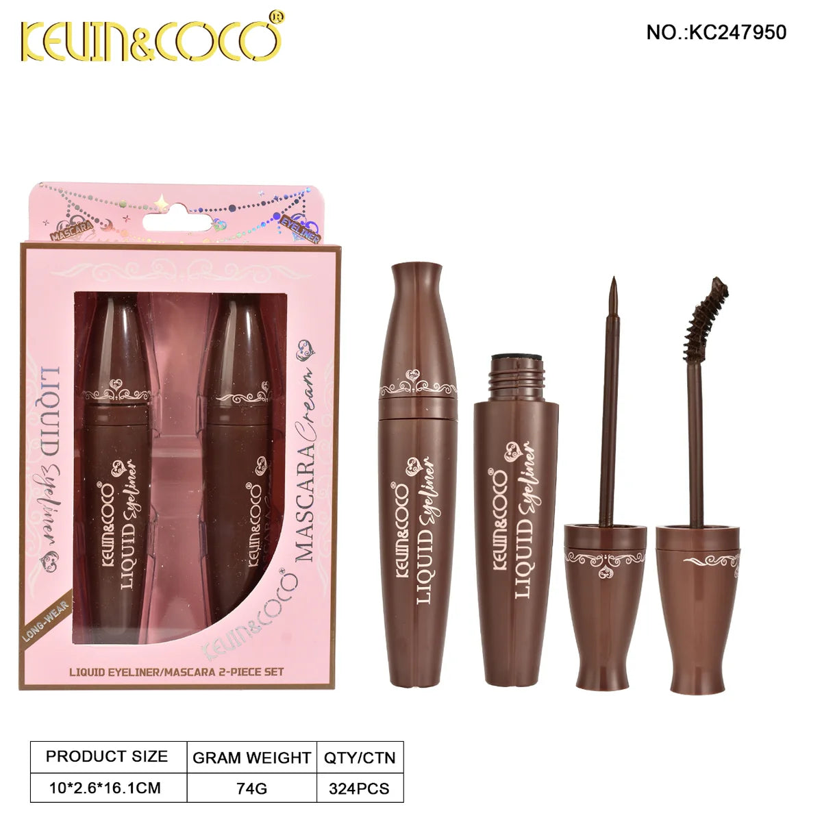 Eyes-Dream Ballet Mascara & Eyeliner Set: Brown (KC247950)