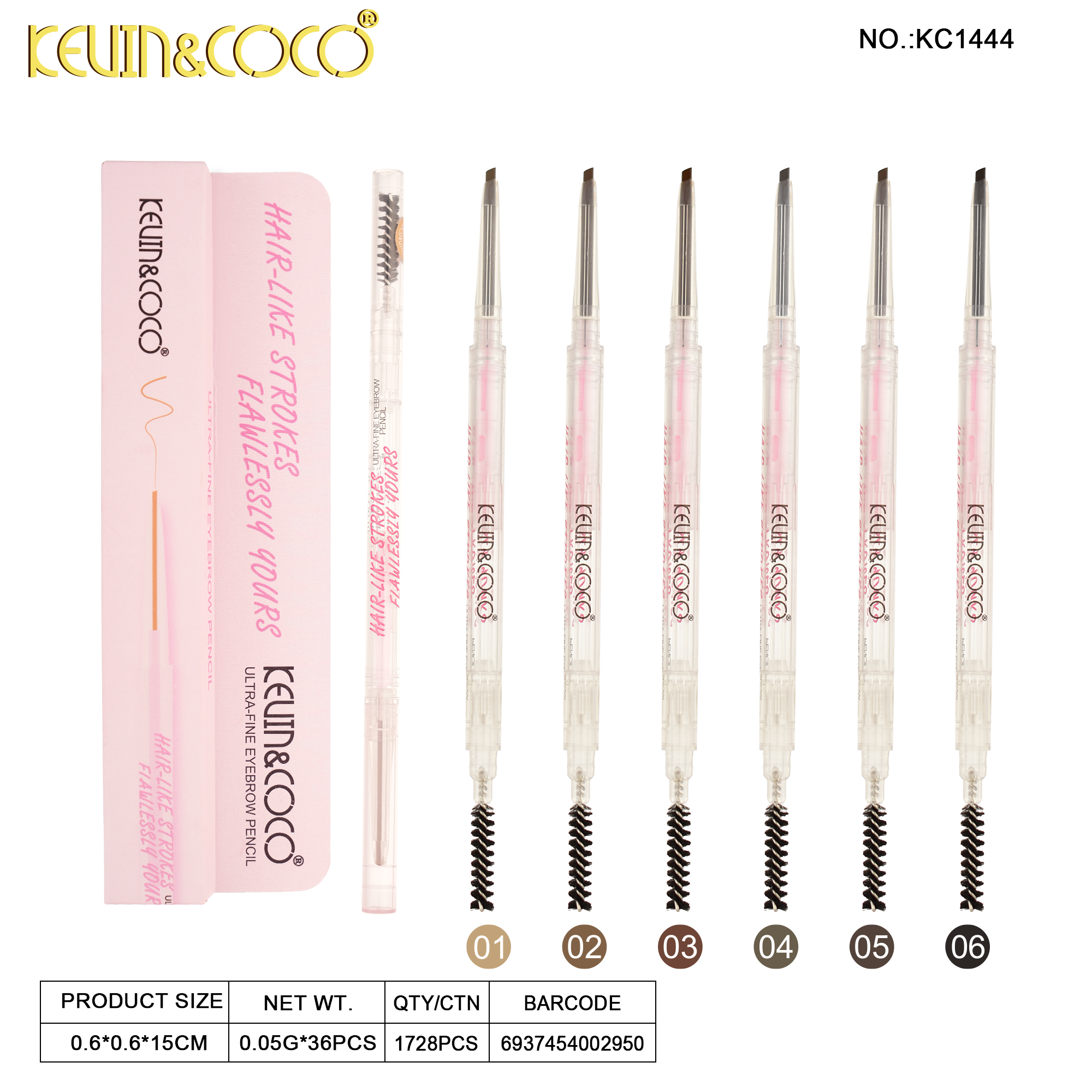 Eyebrows-Silky-Smooth Brow Pencil Ultra-Fine Retail (KC1444)