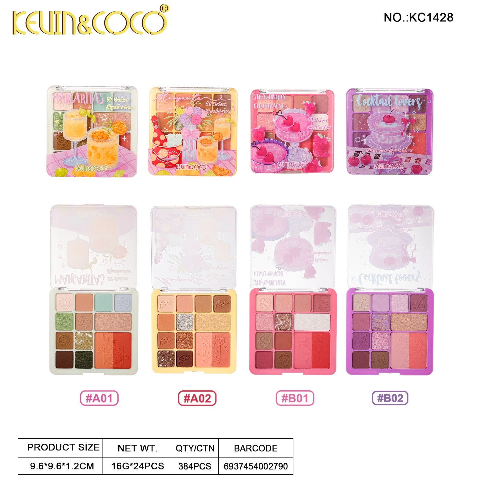 Eyes-12 Colors Eyeshadow Palette  24pc Display Wholesale (KC1428)