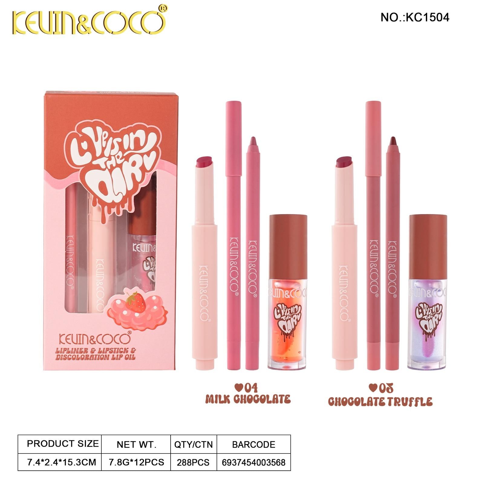 Lips-Love Is In The Air Lip Kit 12pc Display Wholesale (KC1503 & KC1504)
