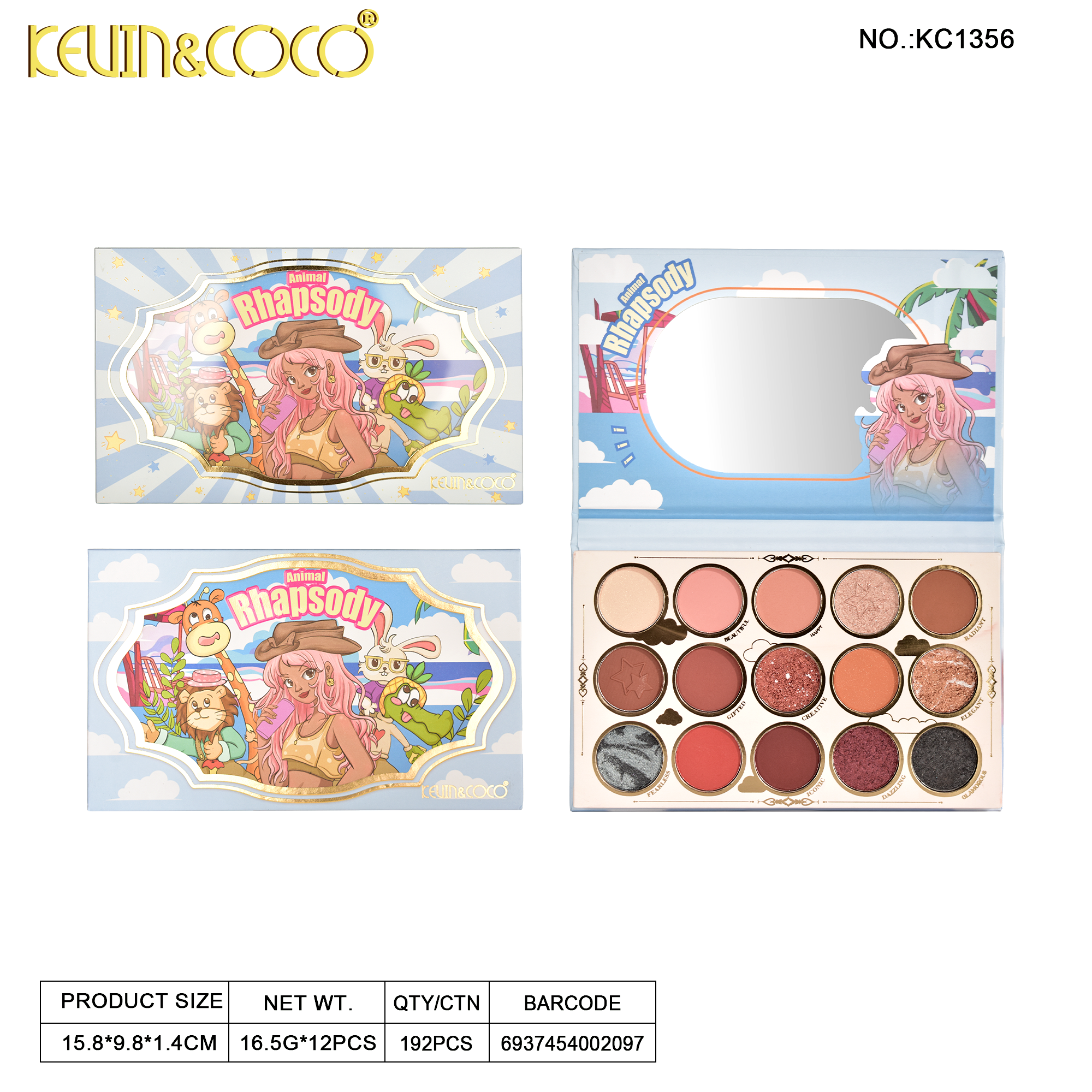 Eyes-Animal Rhapsody Eyeshadow Palette (KC1356)