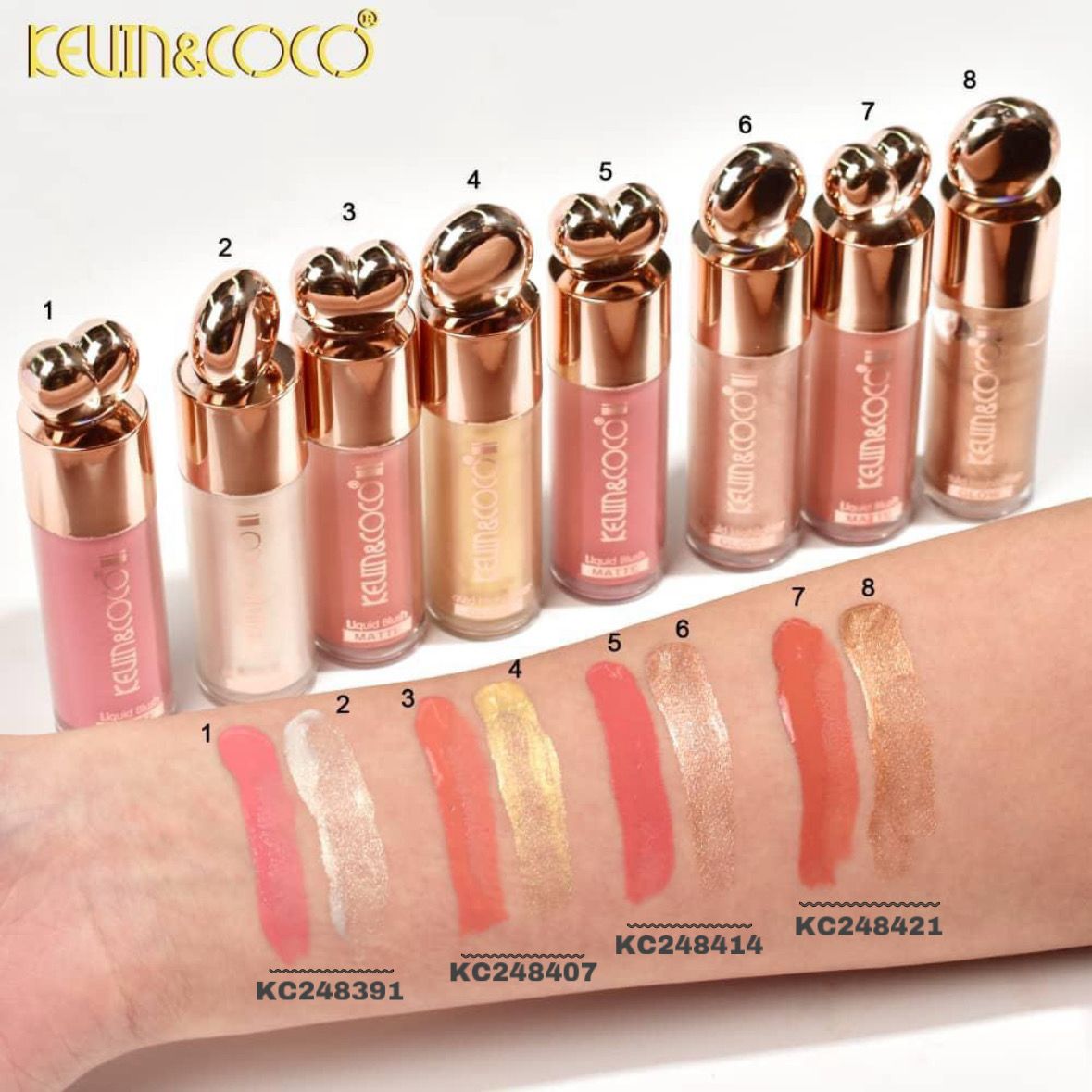 Face-Heart Bubble Blush, Highlight & Blush Set 6pc Display (KC248391 & KC248414)