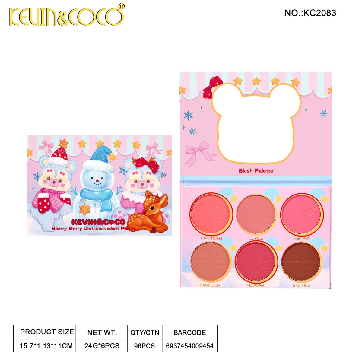 Face-Bear-y-Merry Christmas Blush Palette Retail (KC2083)