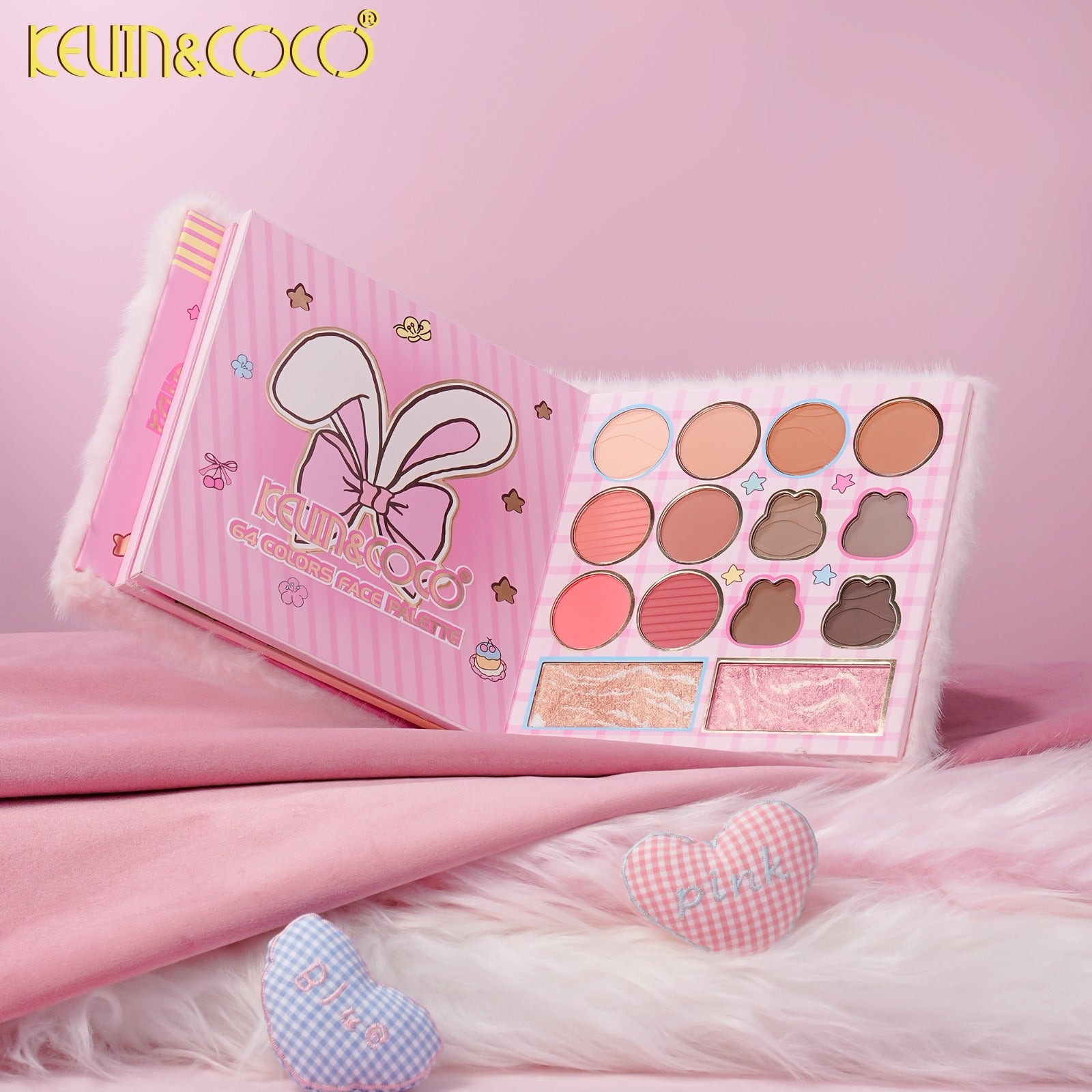 Eyes-Plush Bunny 64 Colors Eyeshadow Palette Retail (KC1299)