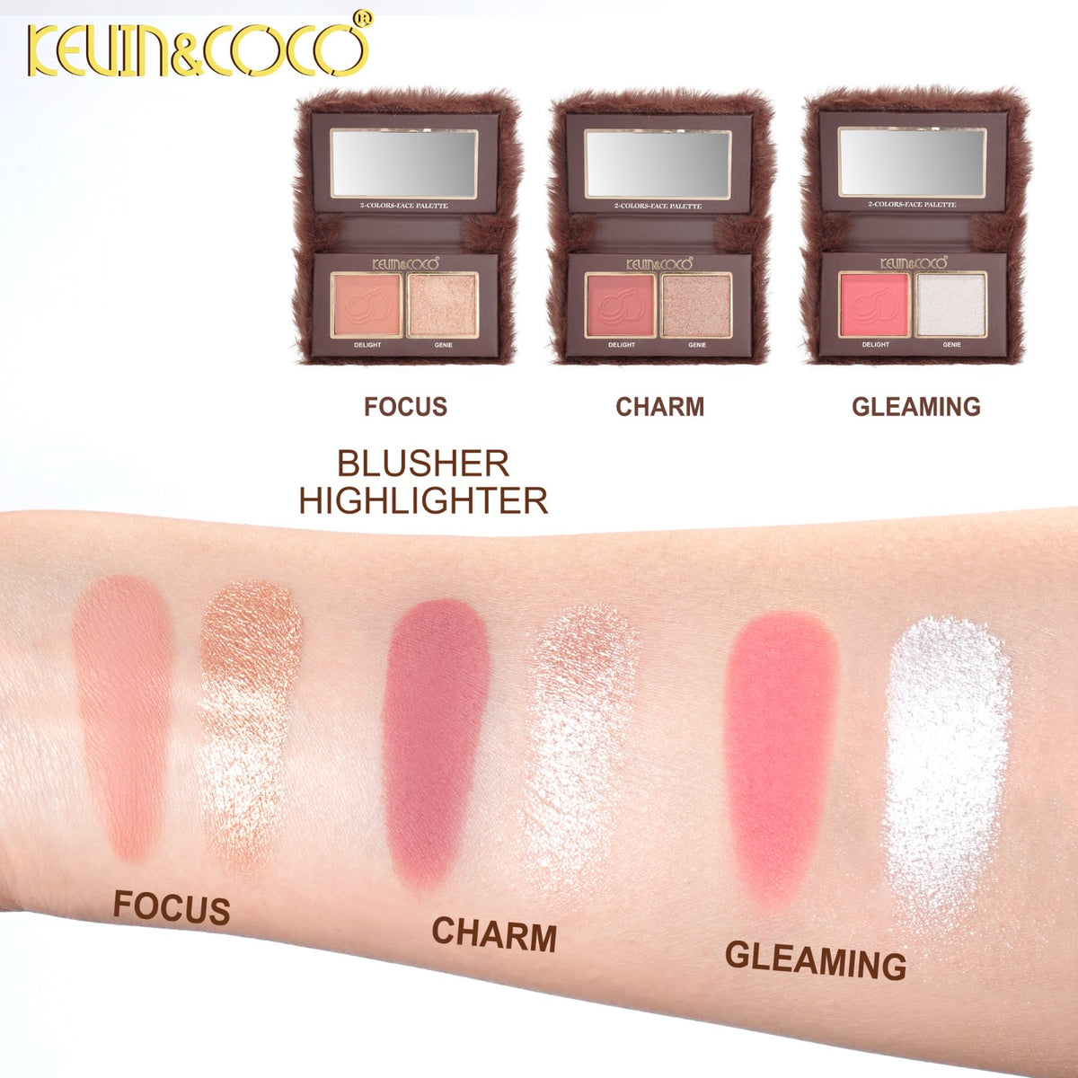 Face-Hazelnut Blush & Highlight Palette Retail (KC1625)