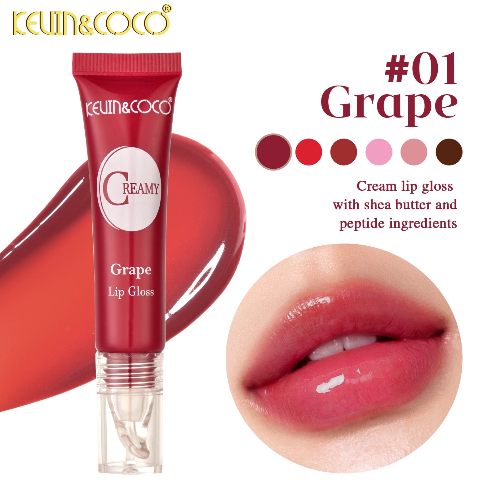 Lips-Creamy Stain Kiss Lip Gloss Retail (KC1399)