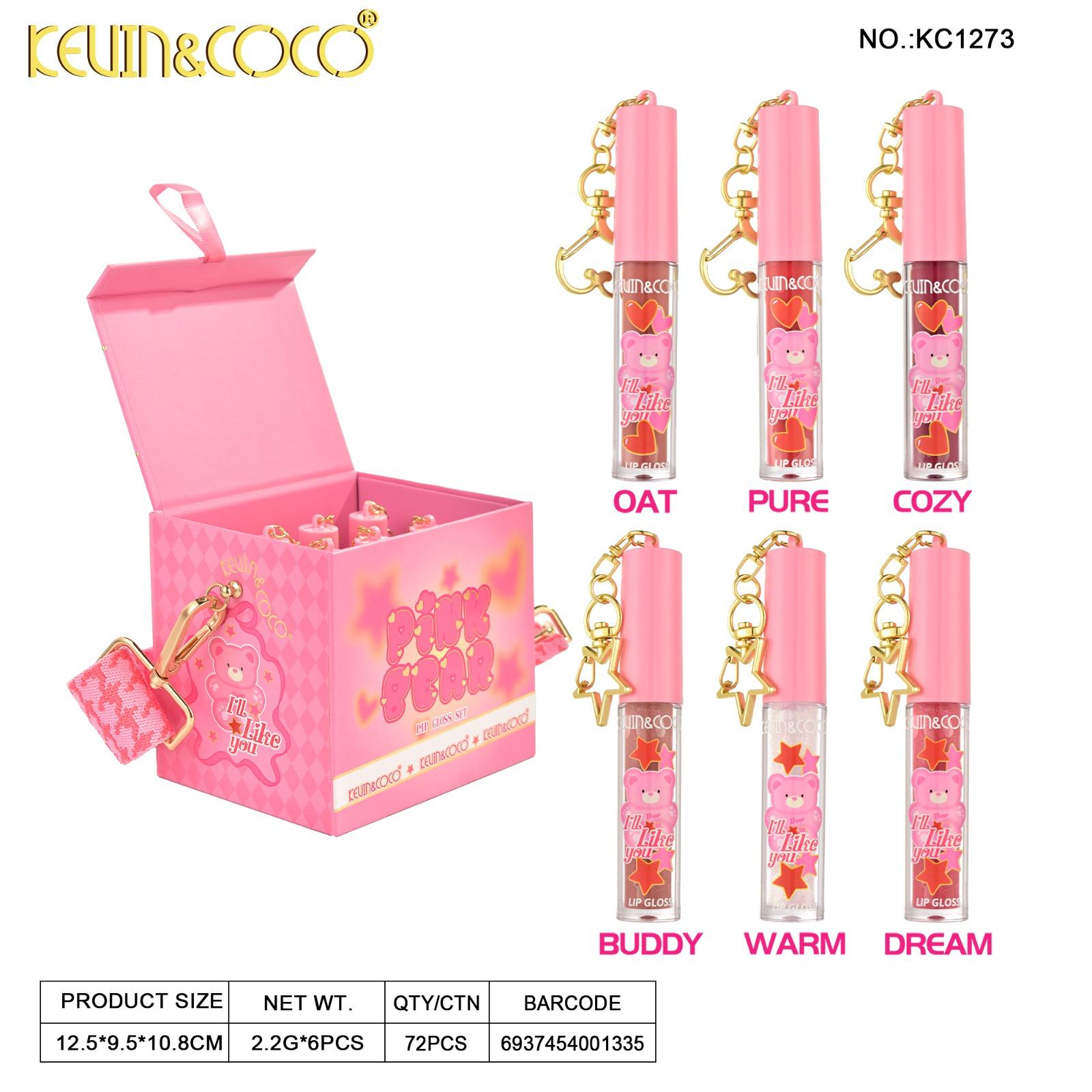 Lips-Pink Bear 6Pc Lip Gloss Set (KC1273)