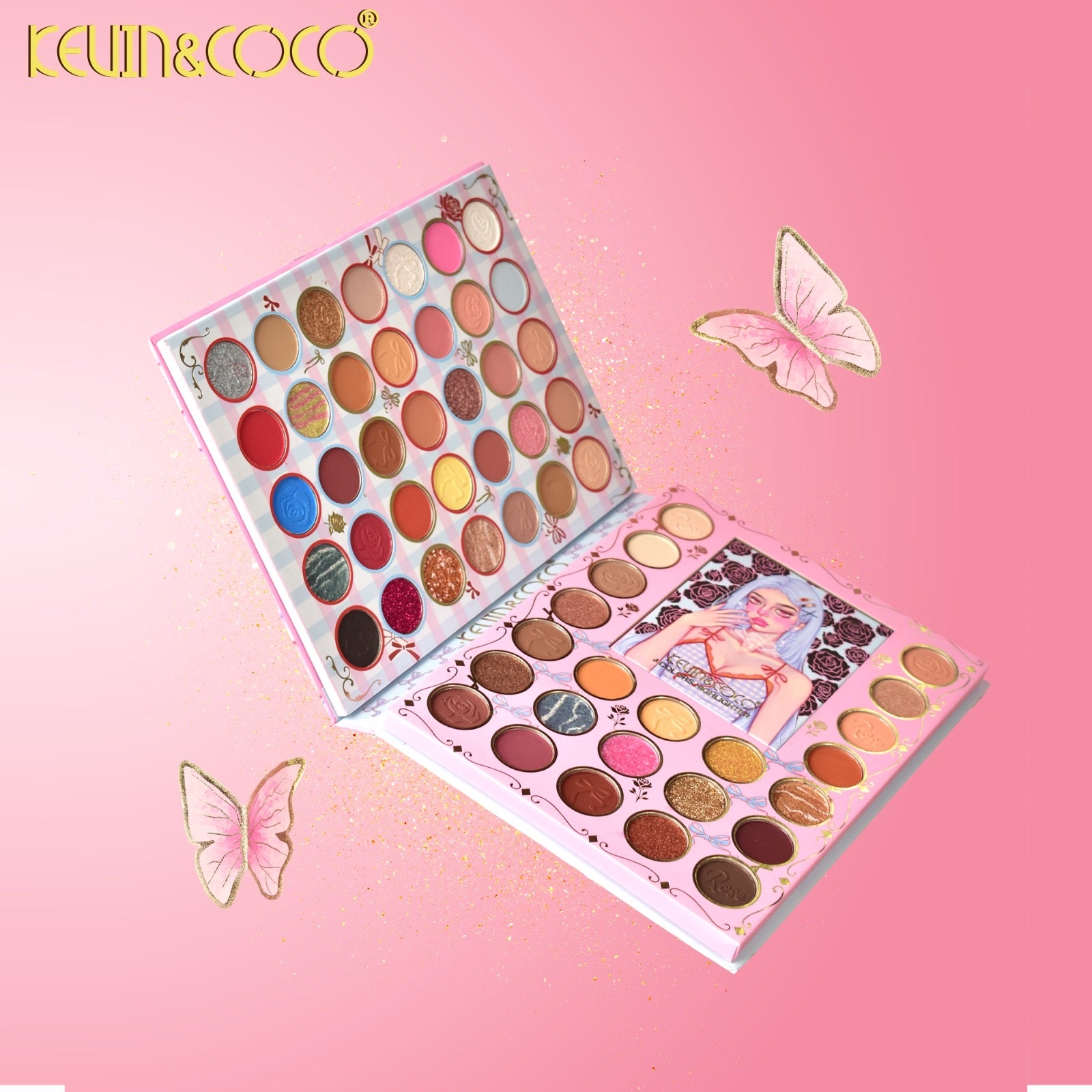 Face-Black Roses 72-Color Eyeshadow Palette Book  (KC1267)