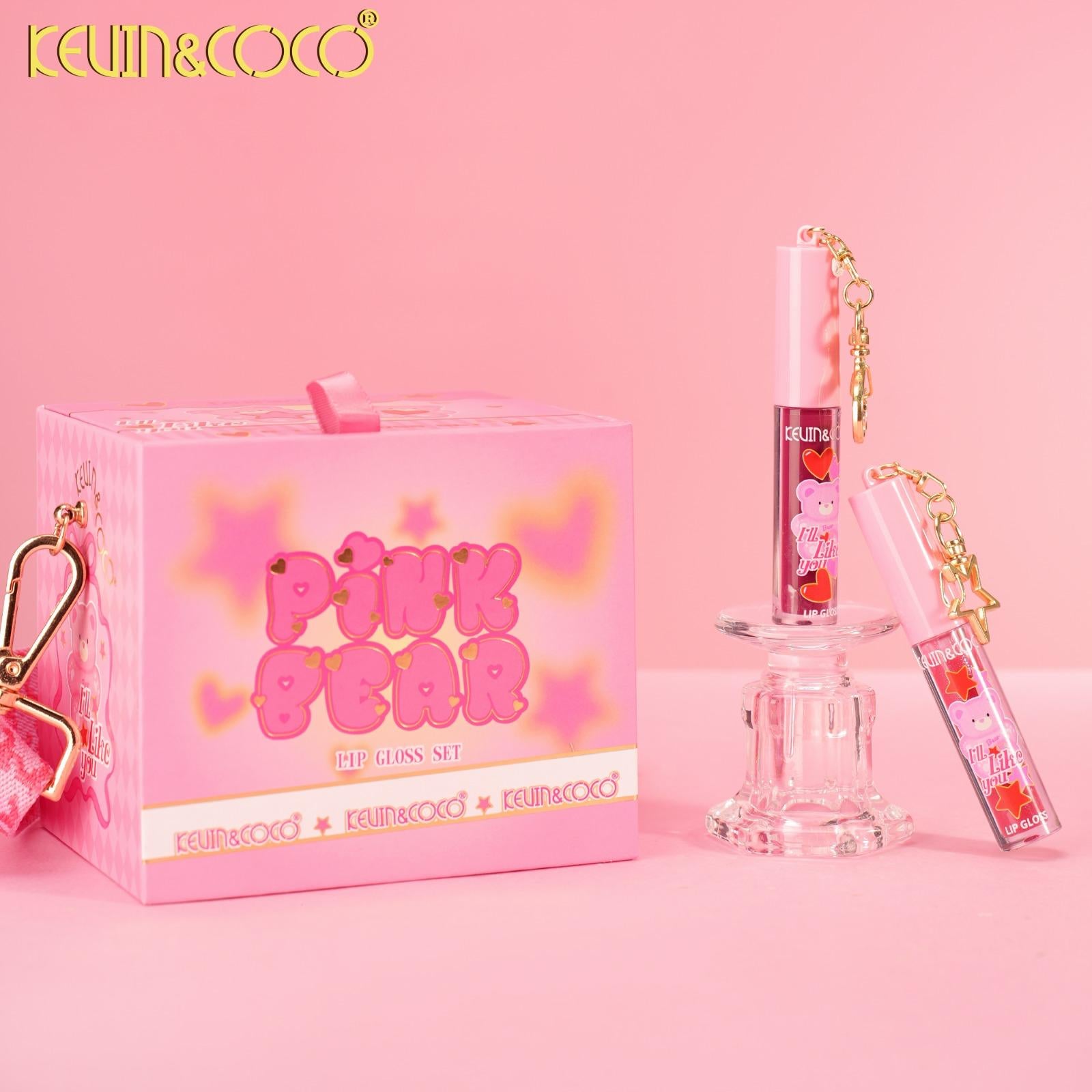 Lips-Pink Bear 6Pc Lip Gloss Set (KC1273)