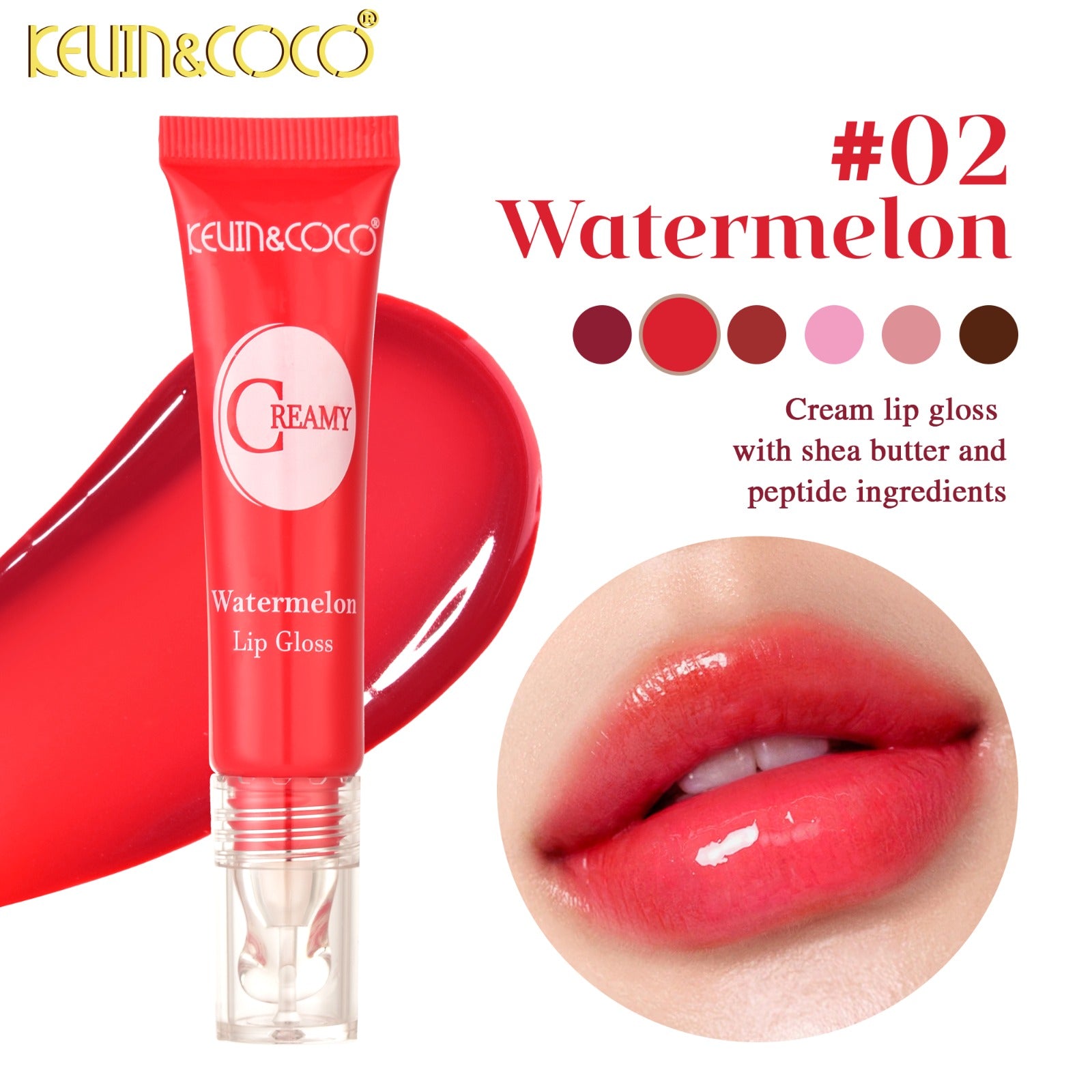 Lips-Creamy Stain Kiss Lip Gloss Retail (KC1399)