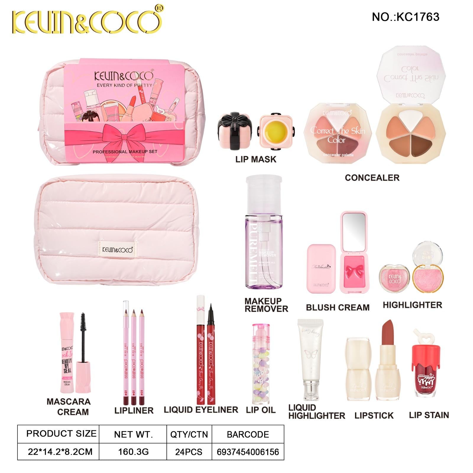 Face-Every Kind Of Pretty Makeup Set With Bag Retail (KC1763)