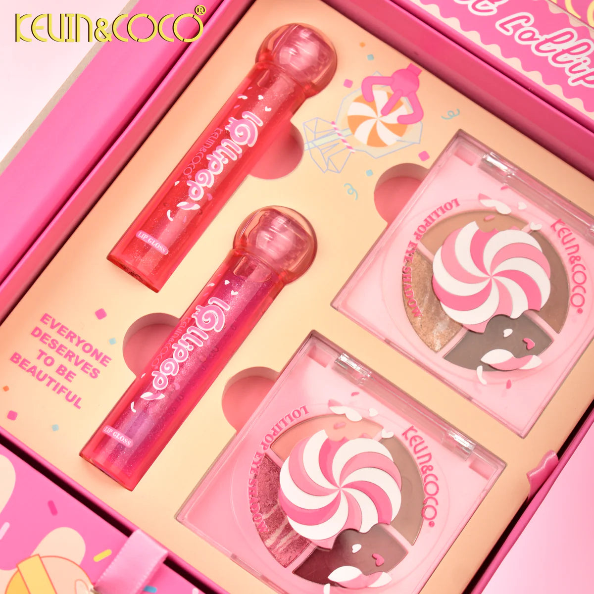Face-Sweet Bubble All In One Lip & Cheek Makeup Set 4pc Bundle Wholesale (KC1186)
