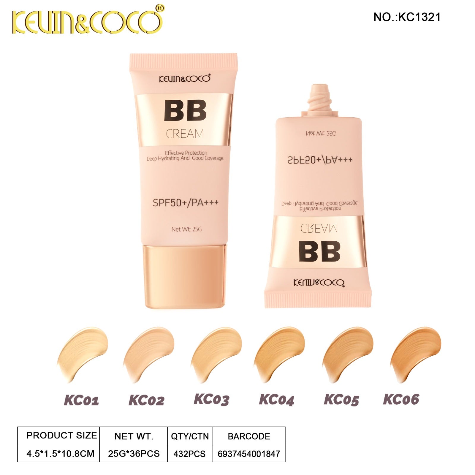 Face-BB Cream SPF50+ 36Pc Display Wholesale (KC1321)