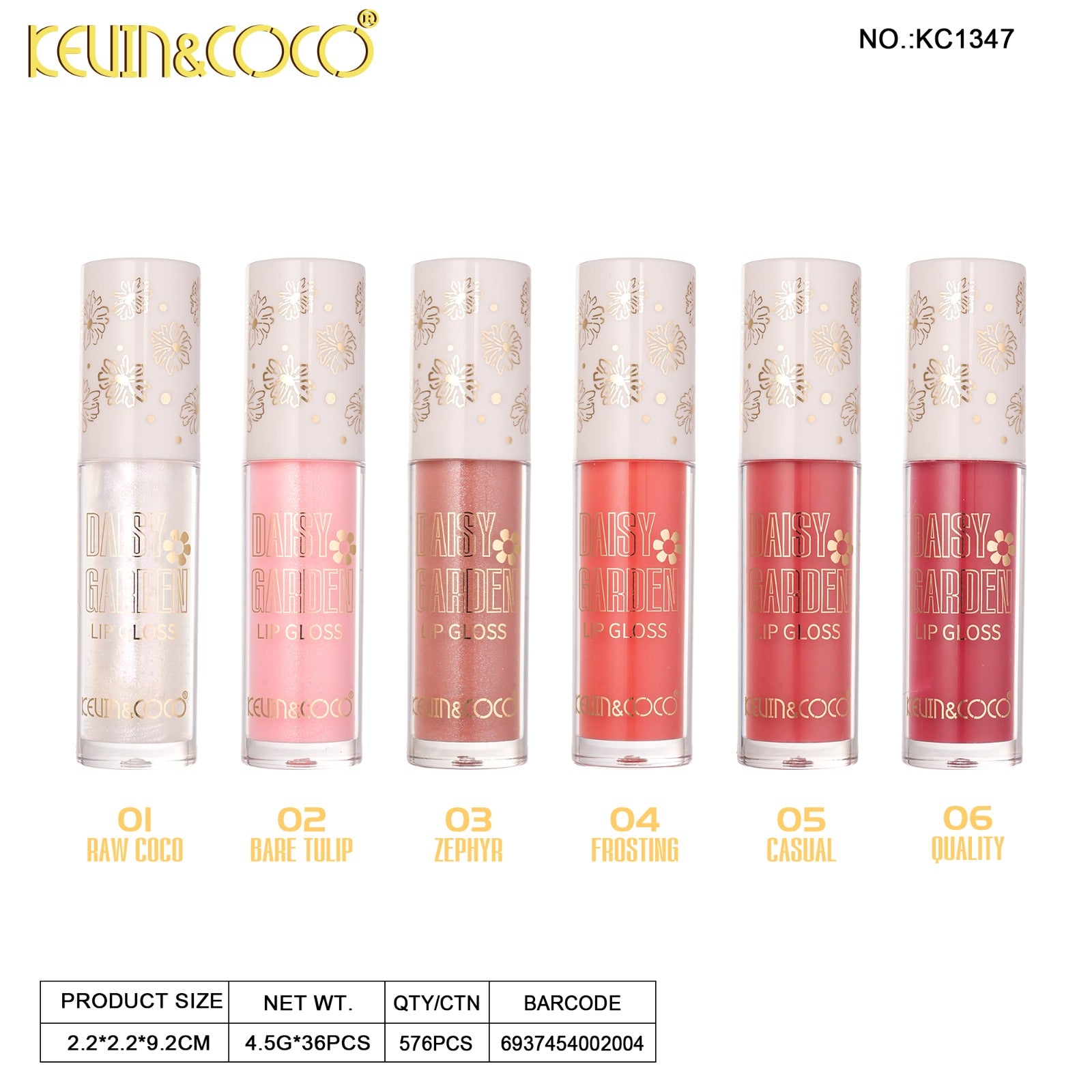 Lips-Daisy Garden Collection Lip Gloss 36pc Display Wholesale (KC1347)