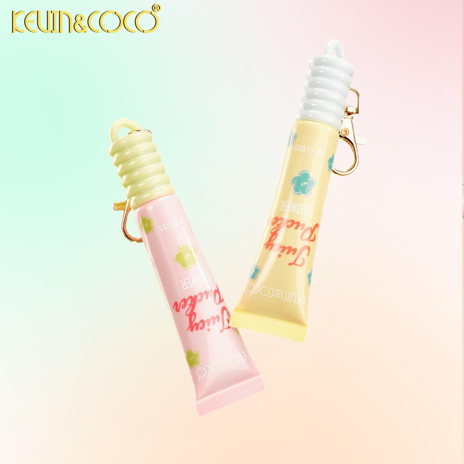 Lips-Flower Lip Gloss With Keychain (KC1275)