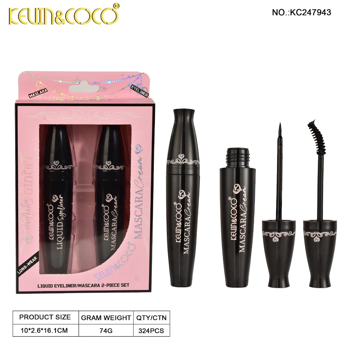 Eyes-Dream Ballet Mascara & Eyeliner Set: Black (KC247943)