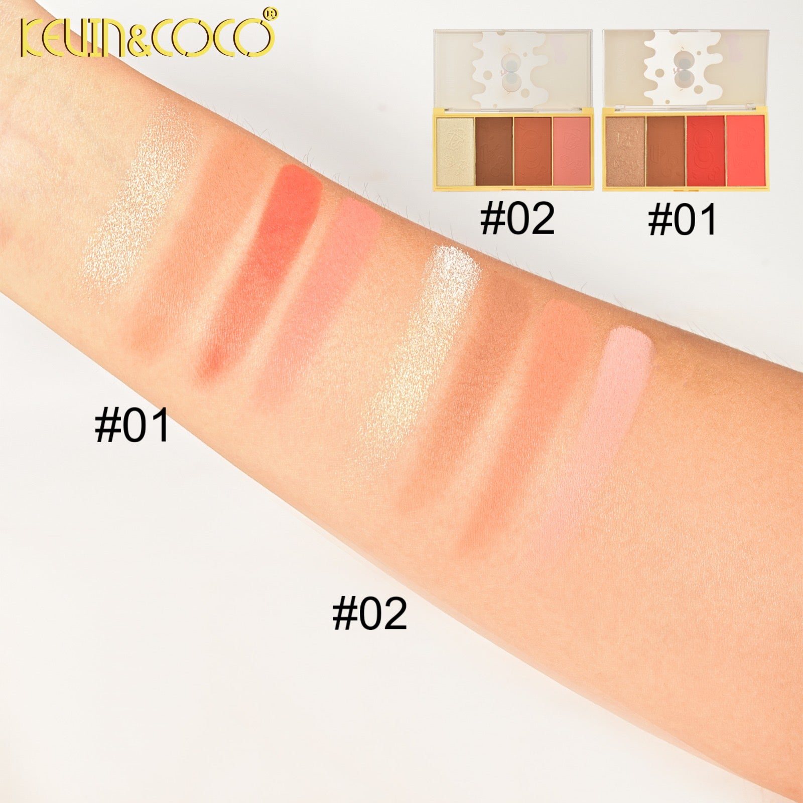 Face-4-IN-1 Blush & Highlight Palette (KC1068)